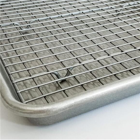 USA Pan Bakeware Half Sheet Baking Pan and Bakeable Nonstick and Cooling Rack - Picture 3 of 12